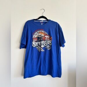 Harley Davidson motorcycle t-shirt blue XL